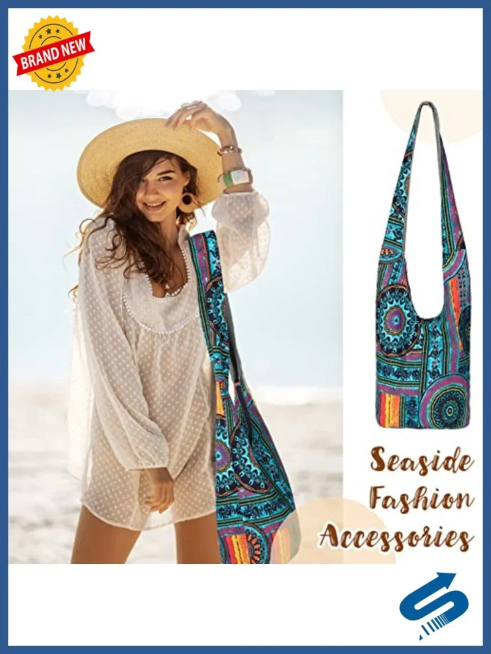 3 Boho Hippie Crossbody Bags Cotton Shoulder Handbags Unisex